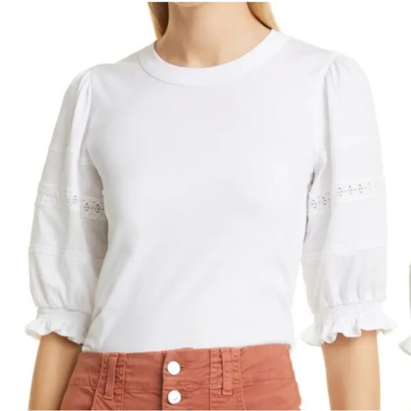 Veronica Beard Tops - Veronica Beard Ivory Puff Sleeve Top euc